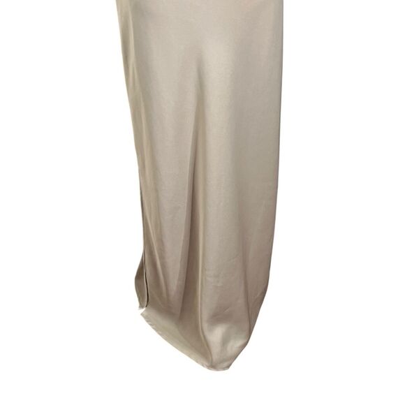 BHLDN Cali Satin Cowl Neck Slip Dress Champagne Women’s Size 14 Midi - Picture 4 of 14